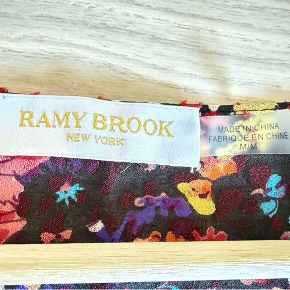 Ramy Brook Women’s Fatima Floral Asymmetric Maxidress V neck size M - Picture 3 of 12